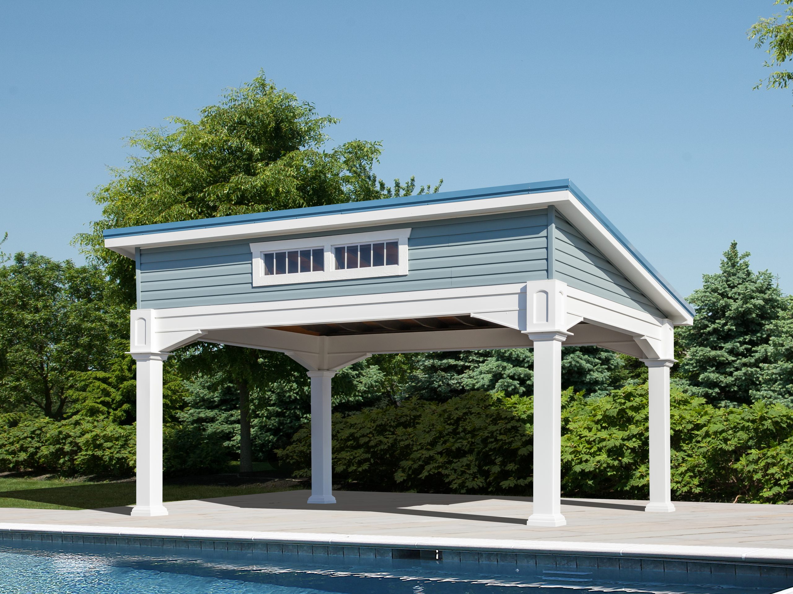 vinyl lean-to blue roof Lean-To